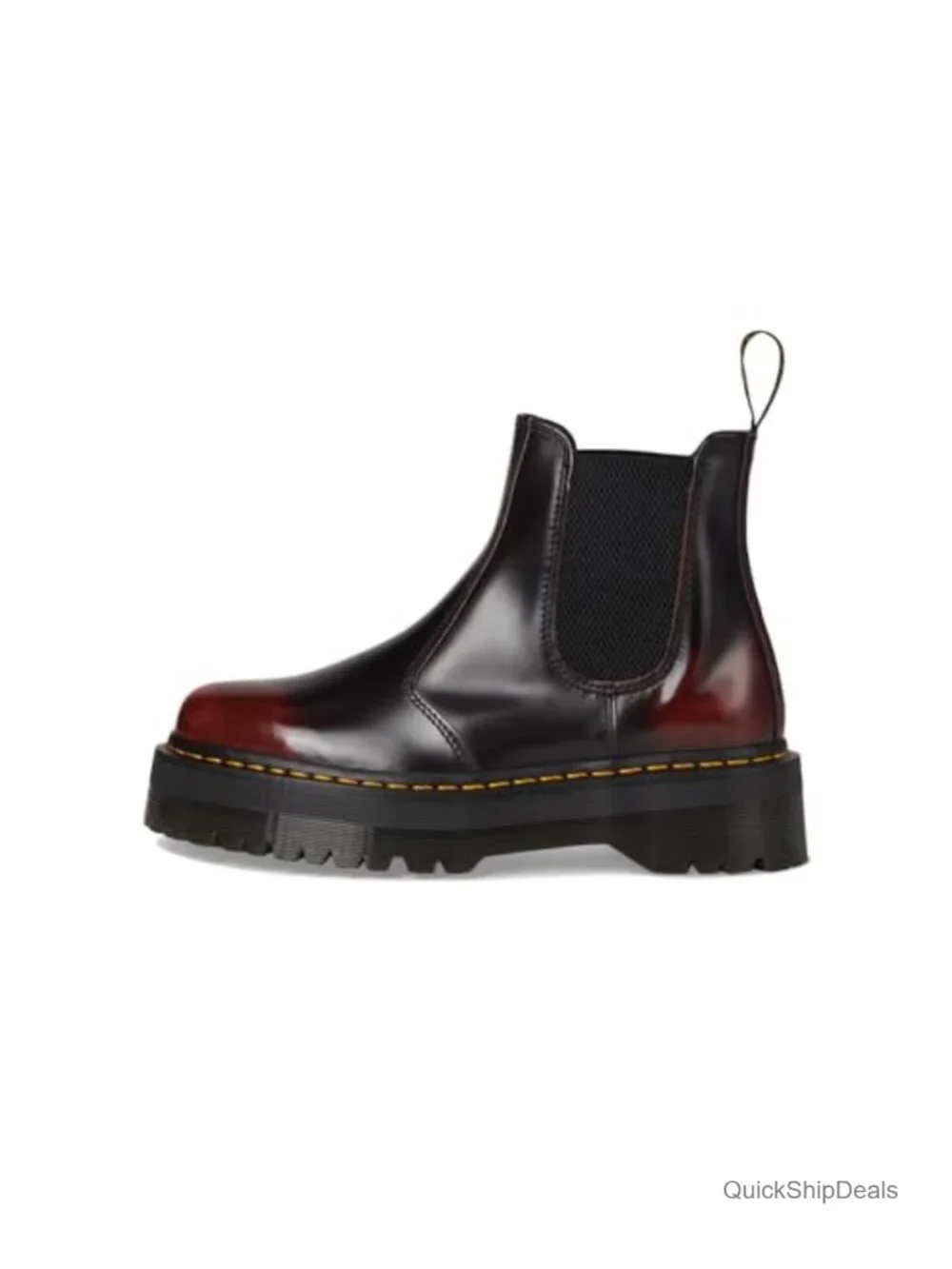 Dr. Martens 2976 Quad Chelsea Platform Boots Leather Pull-On Ankle Boot